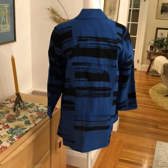 Habitat blue/black tunic top with three large decorative buttons. - Picture 6 of 9